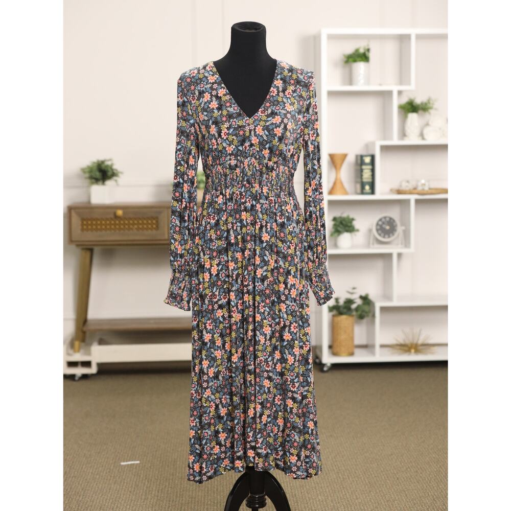 Boden Floral Smocked Maxi Dress US 8 Cottagecore Boho Anthropologie Style Maxi - Picture 2 of 13